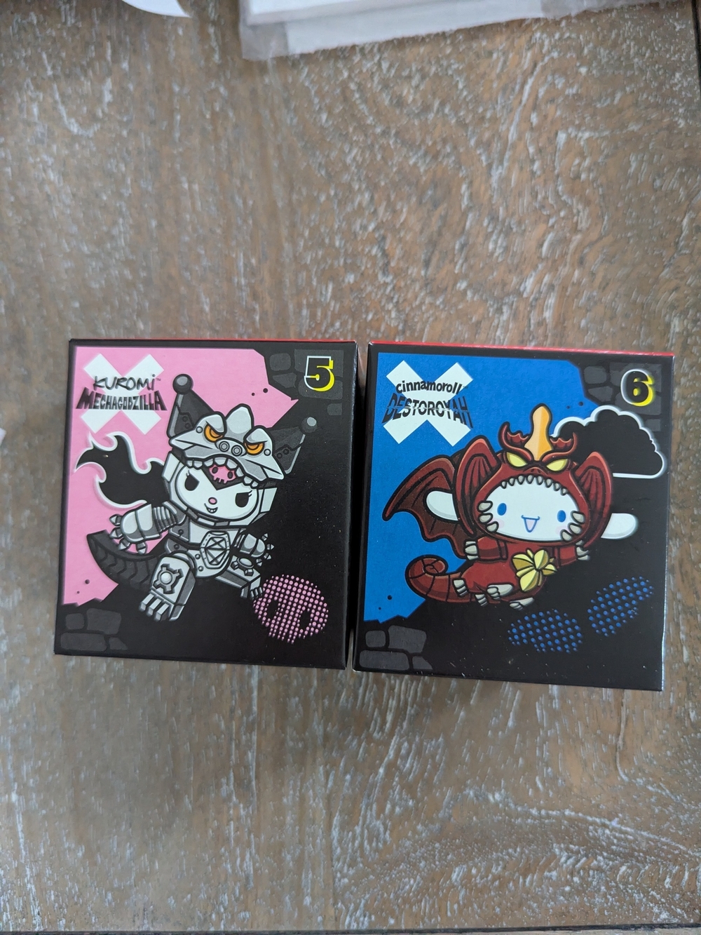 hello kitty x godzilla mcdonalds figure #5 kuromi as mechagodzilla #6 cinnamoro